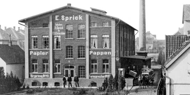 Contribution picture 1 to "Our history". Pictured is the company building of the E. Sprick cardboard wholesaler.