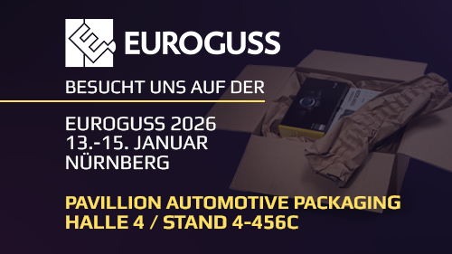 Vom 13.-15.01.2026 präsentieren wir auf der Euroguss unsere umweltfreundlichen Verpackungslösungen im Packaging Pavillion in Halle 4 am Stand 4-456C und geben so Besuchern die Möglichkeit, unsere Lösungen im Bereich Füllen und Polstern live zu erleben.